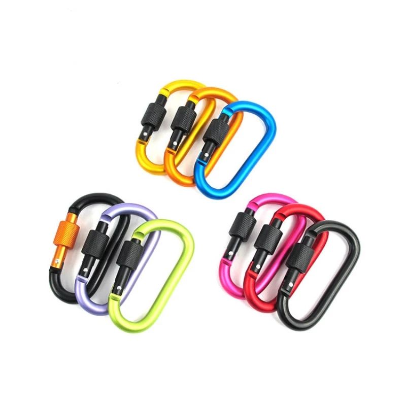 mosquetón en forma de d de 8cm para exteriores, hebilla de aluminio para colgar rápido en la mochila, edc mosquetón en forma de d de 8cm para exteriores, hebilla de aluminio para colgar rápido en la mochila, edc