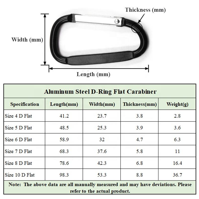 mosquetón en forma de d con gancho de resorte de aluminio y logotipo personalizado mosquetón en forma de d con gancho de resorte de aluminio y logotipo personalizado