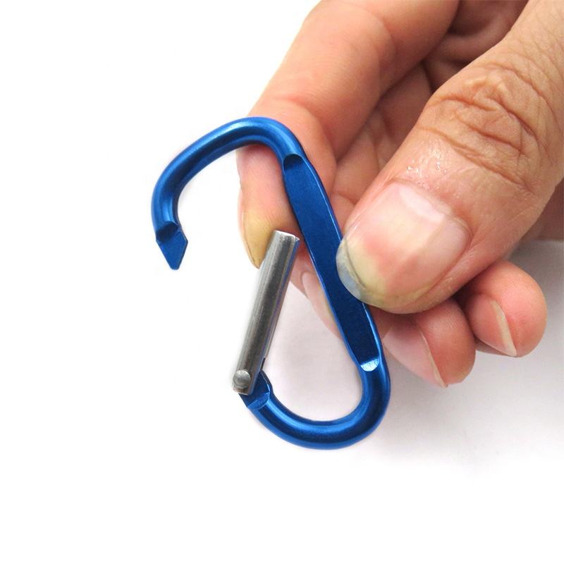 mosquetón en forma de d con gancho de resorte de aluminio y logotipo personalizado mosquetón en forma de d con gancho de resorte de aluminio y logotipo personalizado