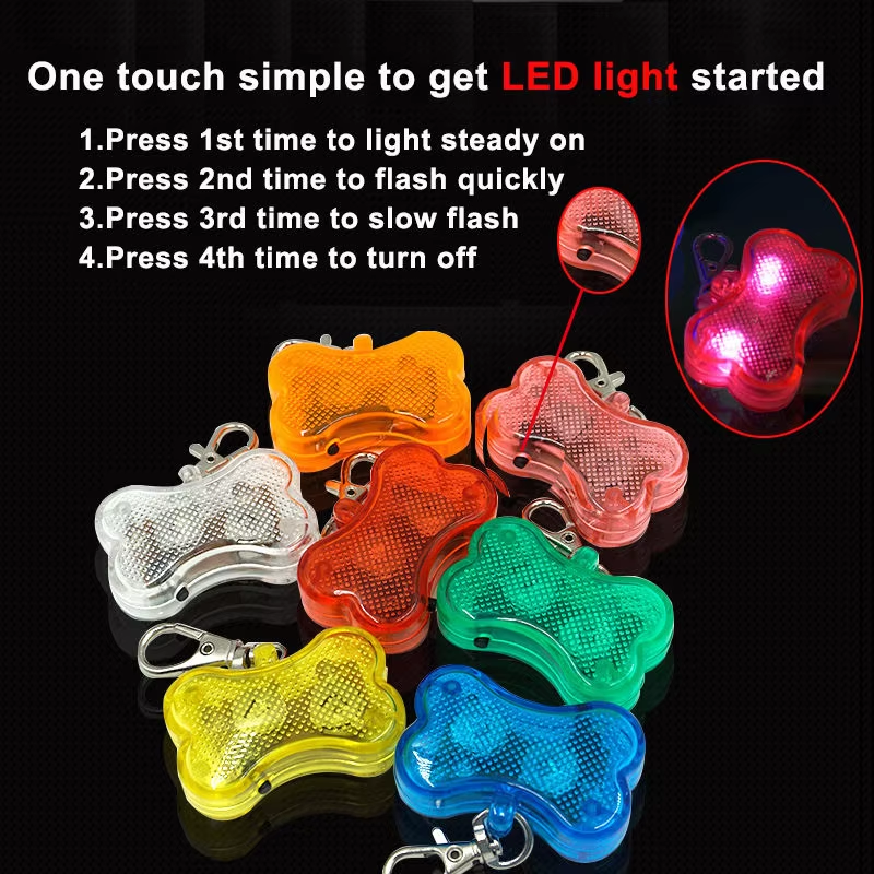 collar de perro con luz led, etiqueta de identificación impermeable para mascotas, seguridad para caminar de noche con diseño de hueso, pulsera promocional para perros collar de perro con luz led, etiqueta de identificación impermeable para mascotas, seguridad para caminar de noche con diseño de hueso, pulsera promocional para perros