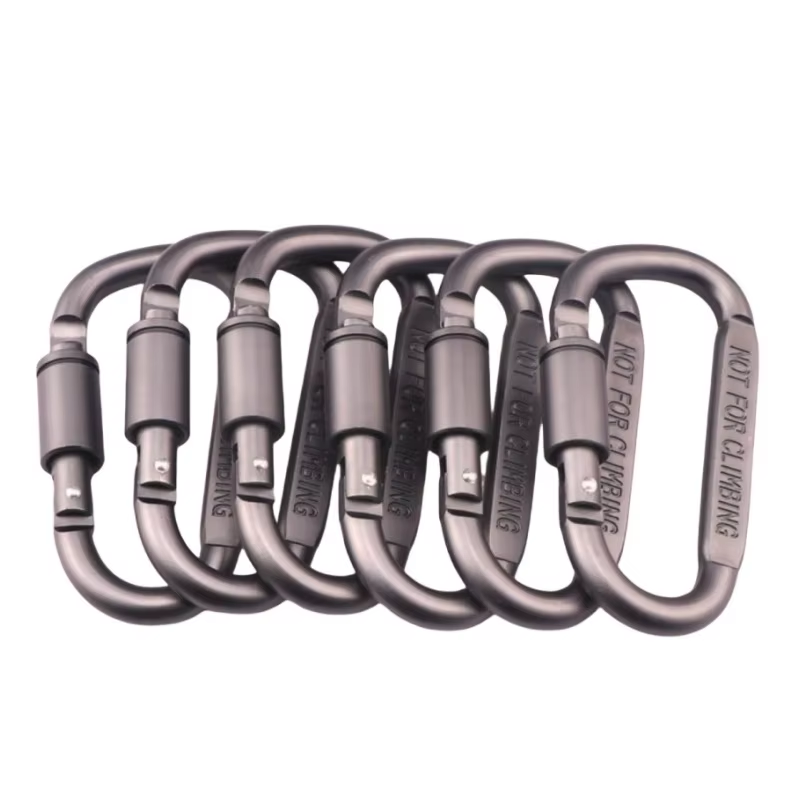 gancho de mosquetón de aluminio anillo en d gancho de llavero a presión de resorte de anillo en d gancho de mosquetón de aluminio anillo en d gancho de llavero a presión de resorte de anillo en d