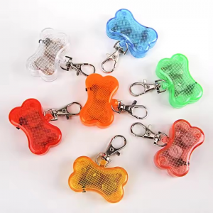 collar de perro con luz led, etiqueta de identificación impermeable para mascotas, seguridad para caminar de noche con diseño de hueso, pulsera promocional para perros